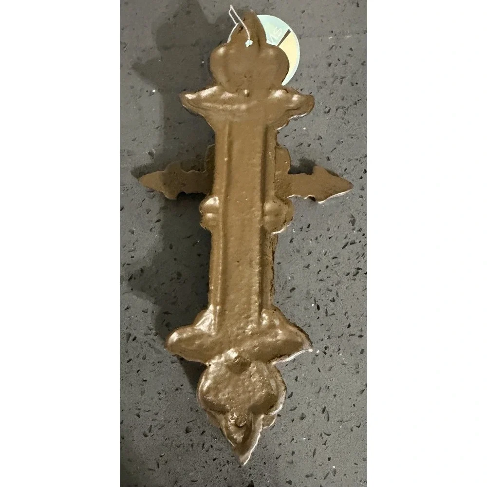 New Rustic Heavy Cast Iron Religious Cross Door Knocker Ornate